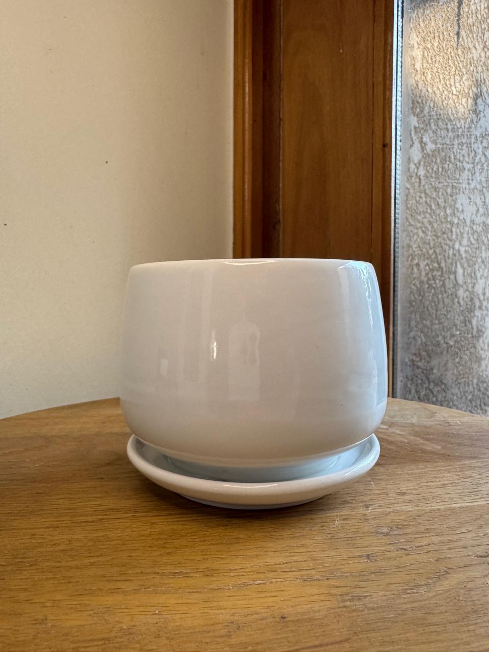 Macetero Blanco Liso Pequeño