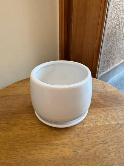 Macetero Blanco Liso Pequeño