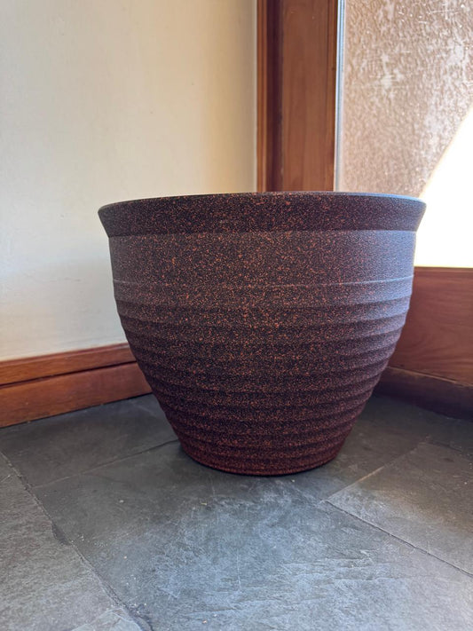 Macetero Alto Plastico Redondo Bronce