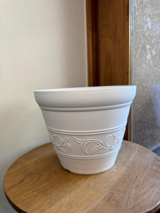 Macetero Plastico Blanco Grande
